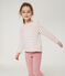 Marinière enfant fille blanc MARSHMALLOW/rose JOLI BRILLANT