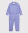 Combinaison enfant en coton imprim&eacute;e &agrave; c&oelig;urs violet/multicouleur