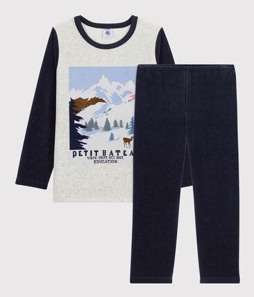 Pyjama motif montagne petit garçon en velours