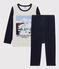 Pyjama motif montagne petit garçon en velours beige MONTELIMAR/blanc MULTICO