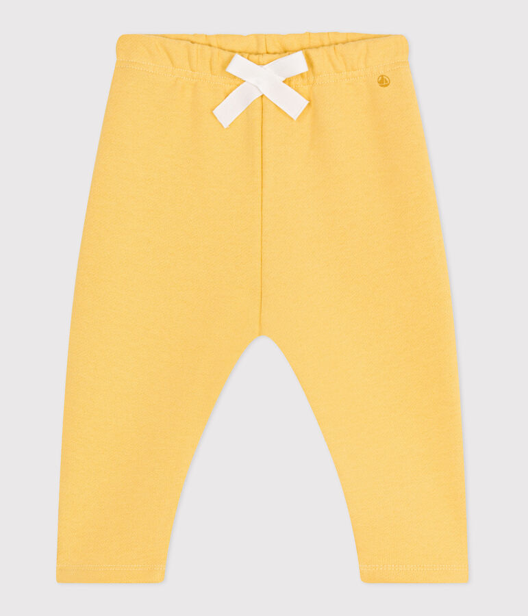 Pantalon de jogging b&eacute;b&eacute; en coton uni jaune ORGE