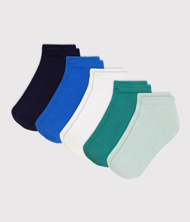 5 paires de chaussettes enfant en coton unies multicouleur