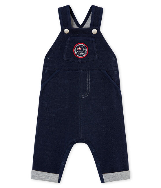 Salopette bébé garçon en maille bleu SMOKING
