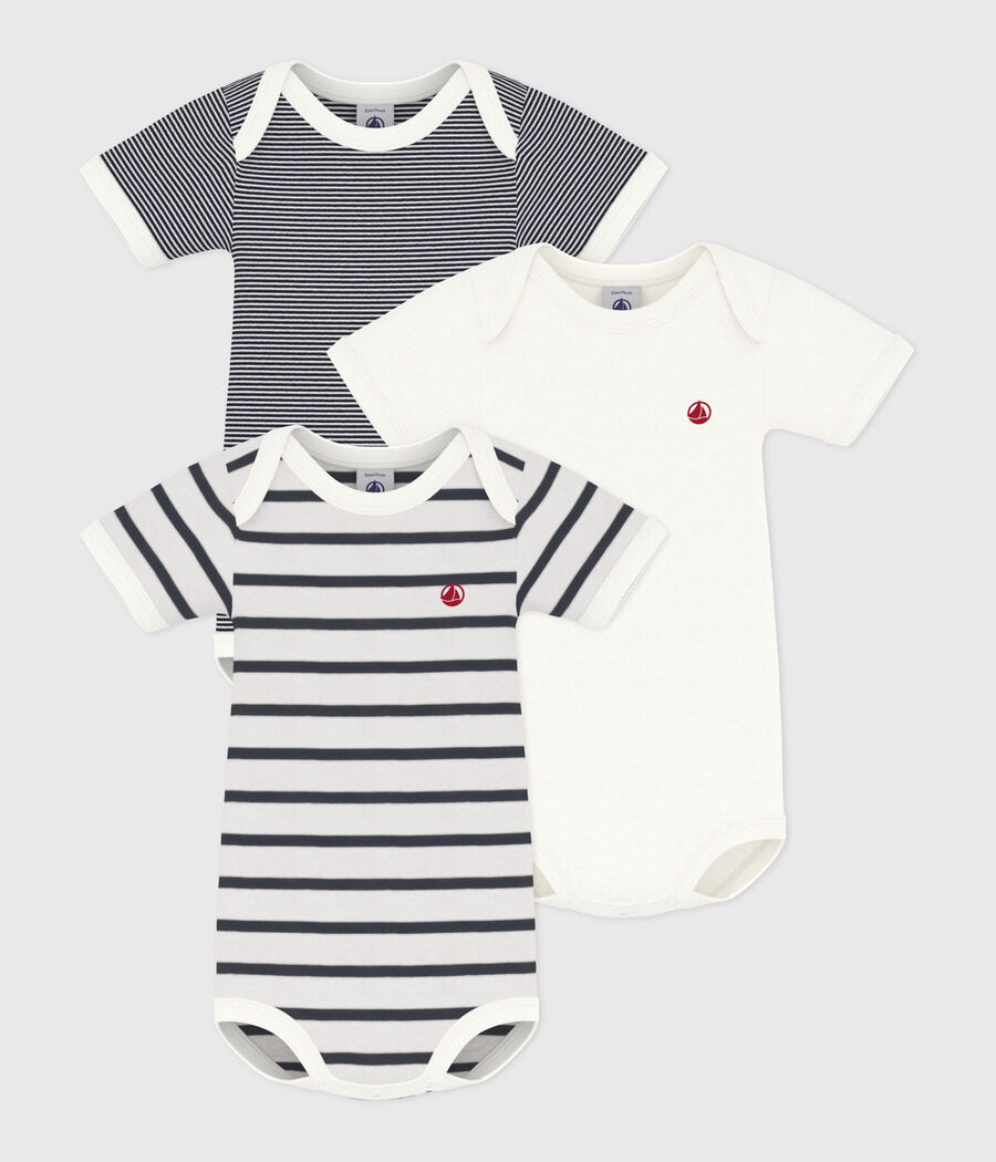 Lot de 3 bodies manches courtes bébé (Petit Bateau) - Couverture