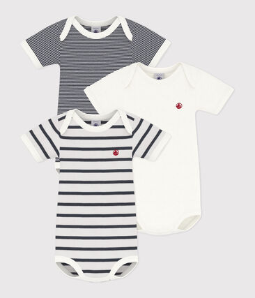 PETIT BATEAU - Lot de 3 bodies manches courtes bébé