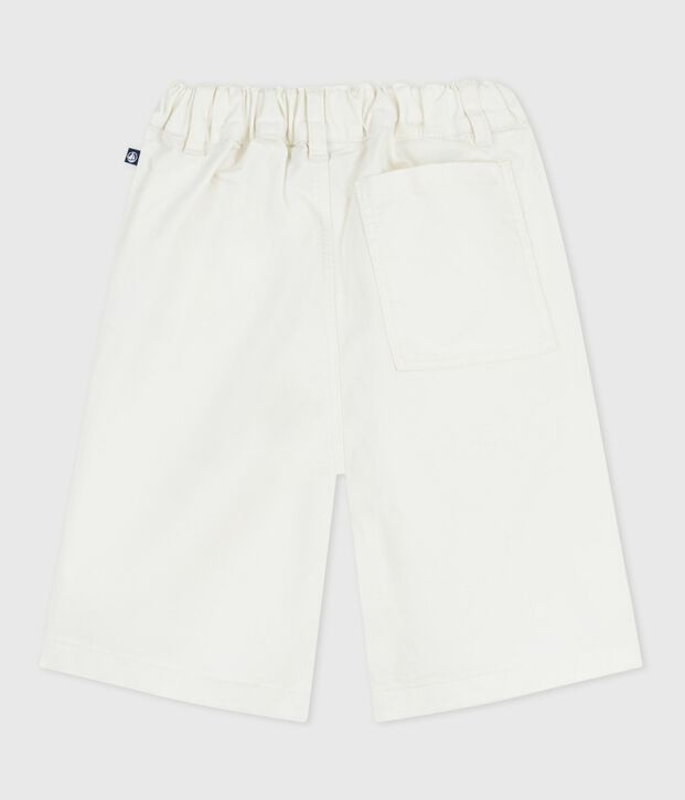 Bermuda short enfant en coton uni blanc