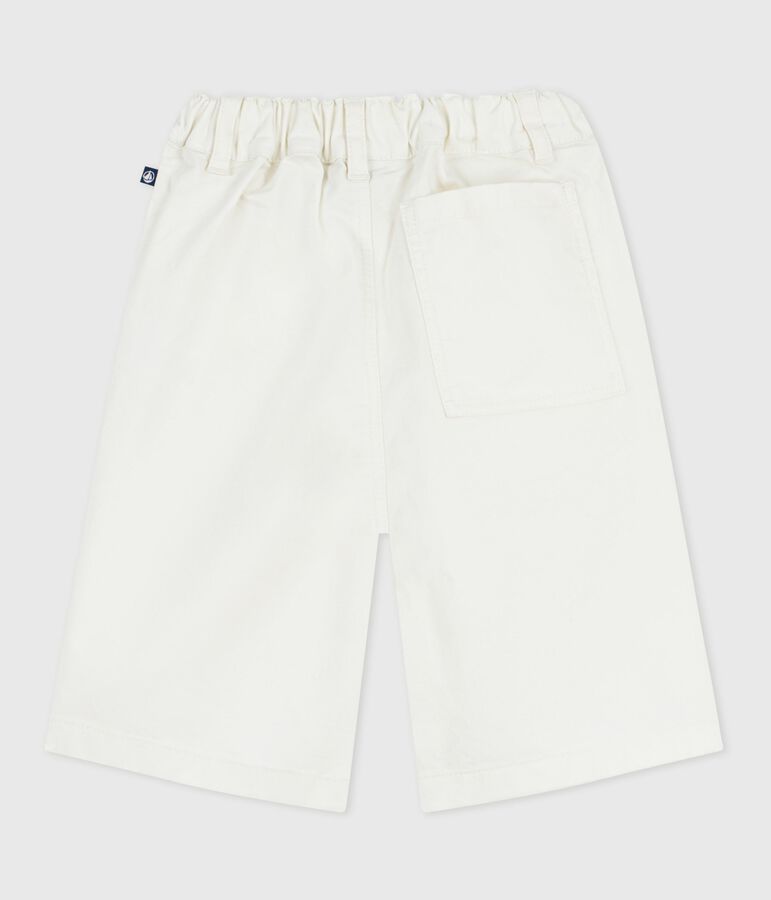 Bermuda short enfant en coton uni blanc