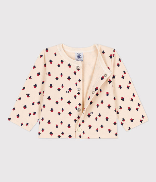 Cardigan b&eacute;b&eacute; imprim&eacute; en tubique &eacute;cru/multicouleur