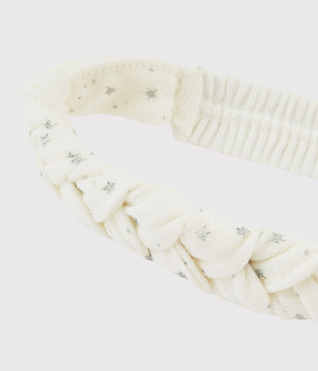 Bandeau cheveux b&eacute;b&eacute; fille blanc/gris