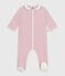Pyjama bébé en velours avec col rose JOLI