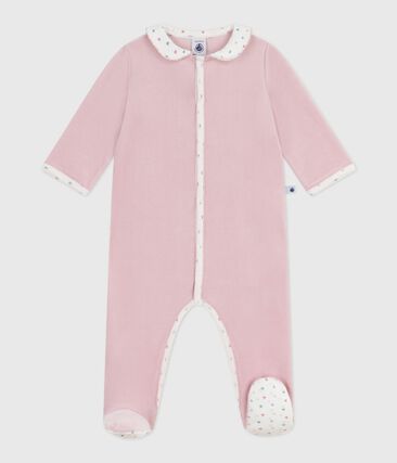 Pyjama bébé en velours avec col