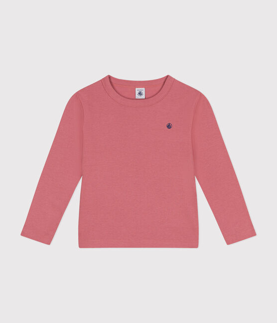 Tee-shirt manches longues en côte enfant fille / garçon rose ROSEWOOD