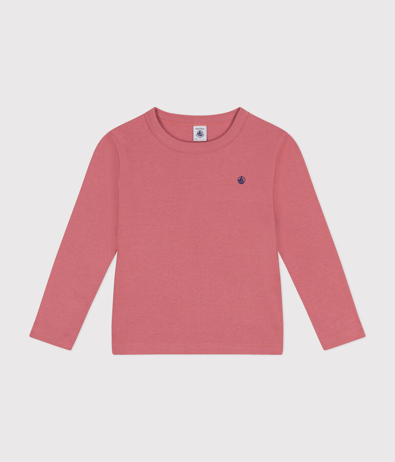 Tee-shirt manches longues en c&ocirc;te enfant fille / gar&ccedil;on rose ROSEWOOD