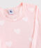 Pyjama snugfit cœur rose petite fille en coton biologique rose MINOIS/blanc MARSHMALLOW
