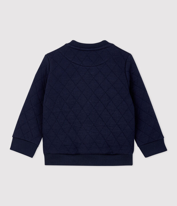 Cardigan en tubique matelass&eacute; b&eacute;b&eacute; bleu marine
