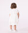 Robe cérémonie bébé en coton léger, manches courtes blanc ECUME/ ARGENT