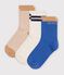 3 paires de chaussettes enfant en coton &agrave; rayures multicouleur