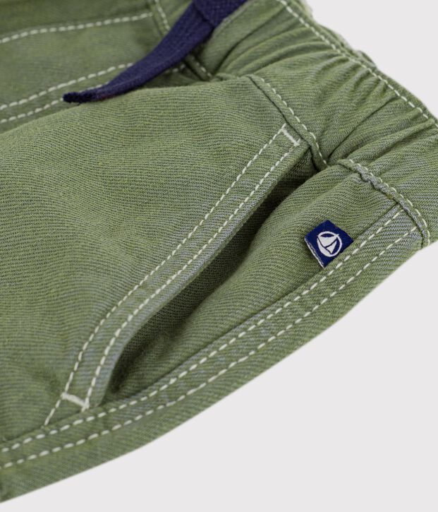 Bermuda cargo enfant en coton kaki