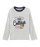 Tee-shirtsérigraphié manches longues enfant garçon gris BELUGA CHINE