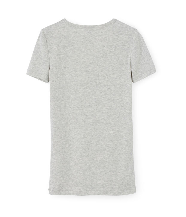 Tee shirt iconique femme gris chin&eacute; clair