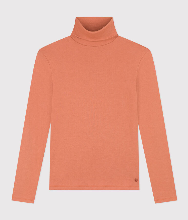 Tee-shirt col roul&eacute; L'ICONIQUE en coton Femme rose SIENNA