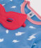 Pyjama déguisement enfant en coton phosphorescent avec cape bleu ALASKA/blanc MULTICO