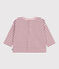 Tee-shirt bébé en coton à manches longues, rayé rouge MILK/ AMARANTE