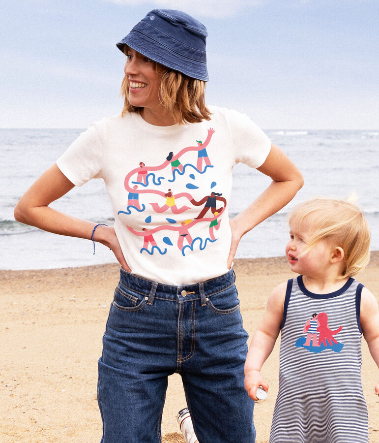 Tee-shirt L'ICONIQUE Water Family x Petit Bateau blanc MARSHMALLOW
