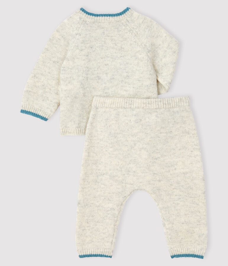 Ensemble 2 pi&egrave;ces jacquard b&eacute;b&eacute; en tricot gris