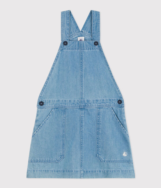 Robe salopette en denim léger enfant fille bleu DENIM CLAIR