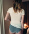 Tee-shirt manches femme courtes en coton léger blanc MARSHMALLOW