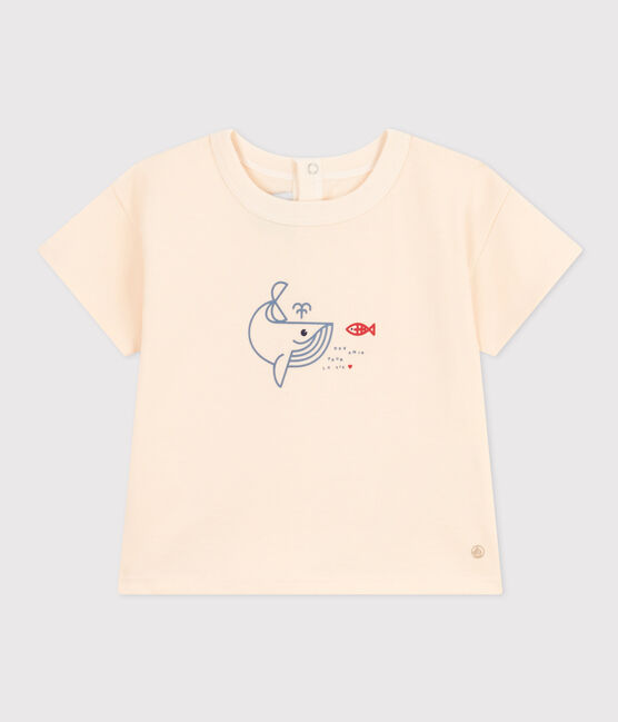 Tee-shirt manches courtes en jersey léger bébé écru AVALANCHE