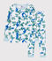 Pyjama snugfit imprimé chat petit garçon en coton blanc MARSHMALLOW/blanc MULTICO