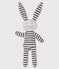 Doudou lapin à rayures bébé en jersey blanc MARSHMALLOW/bleu SMOKING