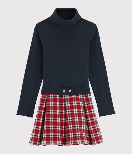 Robe manches longues enfant fille bleu SMOKING/blanc MULTICO
