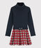 Robe manches longues enfant fille bleu SMOKING/blanc MULTICO