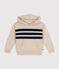 Pull à capuche en laine et coton enfant garçon blanc AVALANCHE/ MEDIEVAL