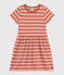 Robe rayée manches courtes en coton enfant fille FAMEUX/ AVALANCHE