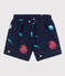 Short de bain bébé en matière recyclée bleu MEDIEVAL/blanc MULTICO