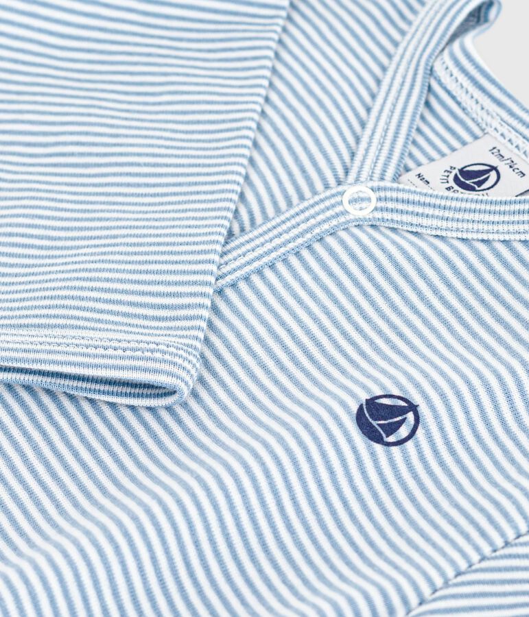 Pyjama b&eacute;b&eacute; en coton &agrave; rayures milleraies ADRIATIC/ MARSHMALLOW