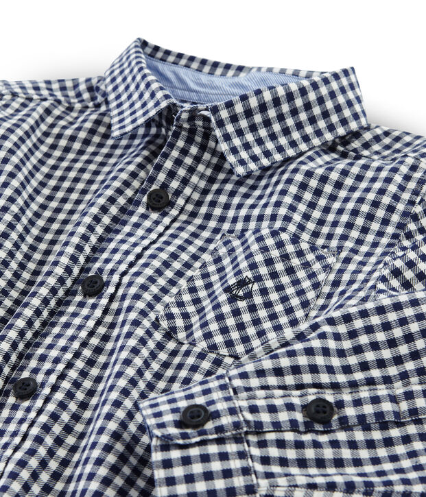 Chemise &agrave; carreaux enfant gar&ccedil;on bleu/blanc