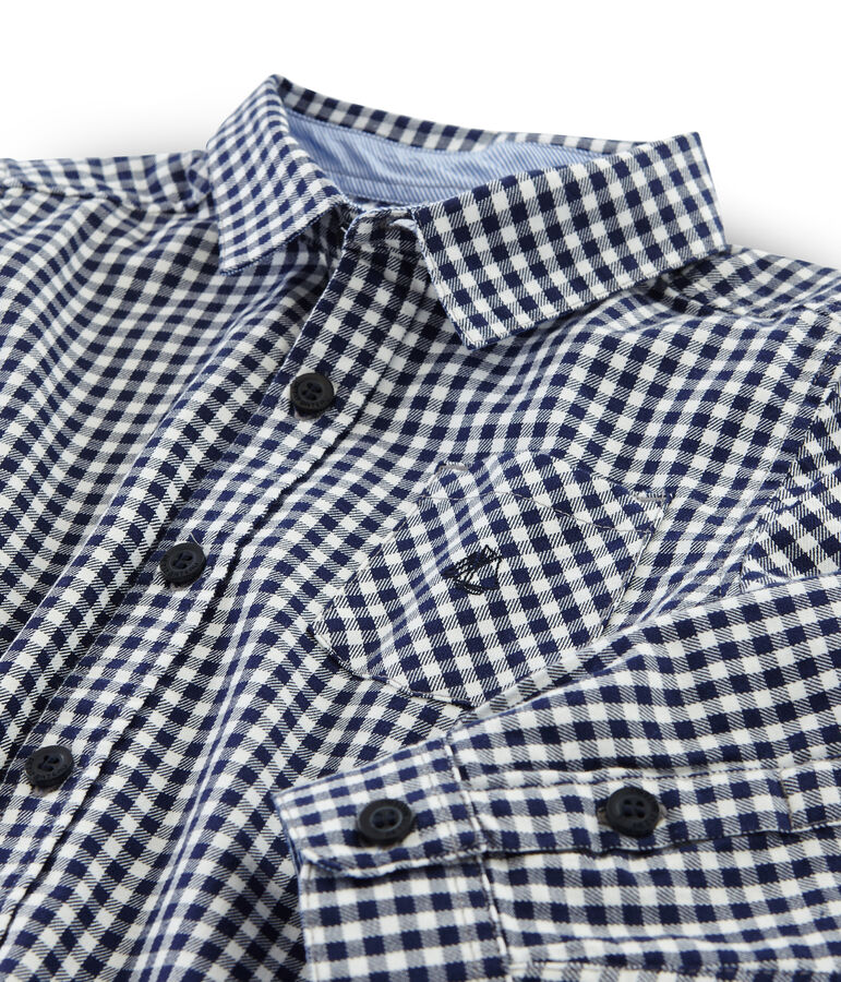 Chemise &agrave; carreaux enfant gar&ccedil;on bleu/blanc