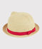 Chapeau de paille enfant fille rose NATUREL