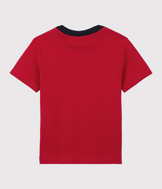 Tee-shirt manches courtes en coton enfant gar&ccedil;on rouge