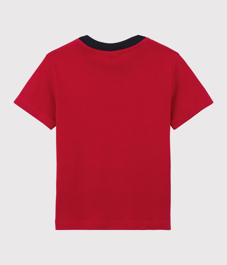 Tee-shirt manches courtes en coton enfant gar&ccedil;on rouge