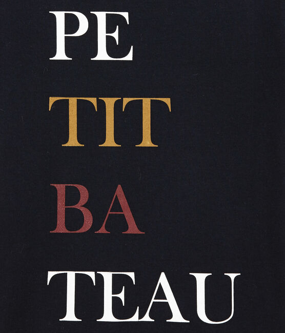 Tee shirt sérihraphie texte pour femme bleu SMOKING