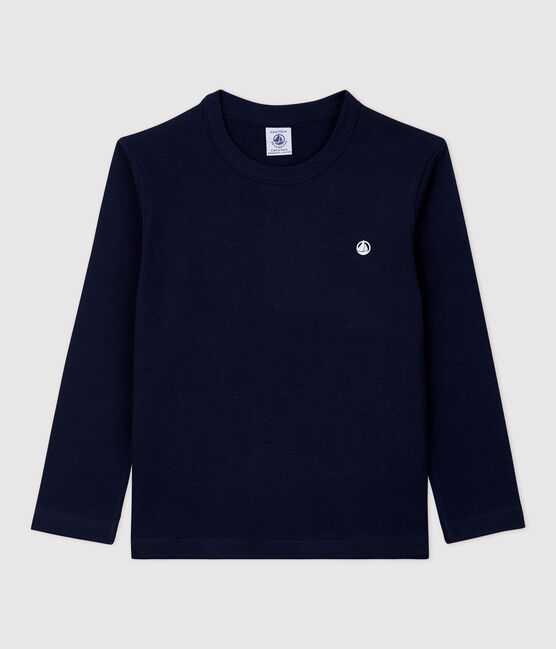 T-shirt en coton bio enfant fille / garçon bleu SMOKING