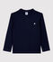 T-shirt en coton bio enfant fille / garçon bleu SMOKING