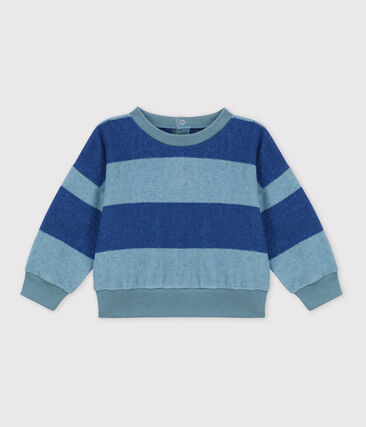 PETIT BATEAU - Sweatshirt à rayure bébé en bouclette éponge