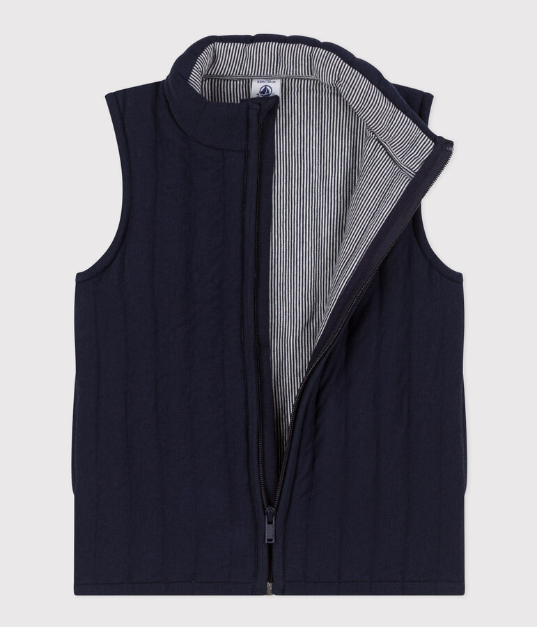 Veste sans manche en tubique enfant fille / gar&ccedil;on bleu SMOKING